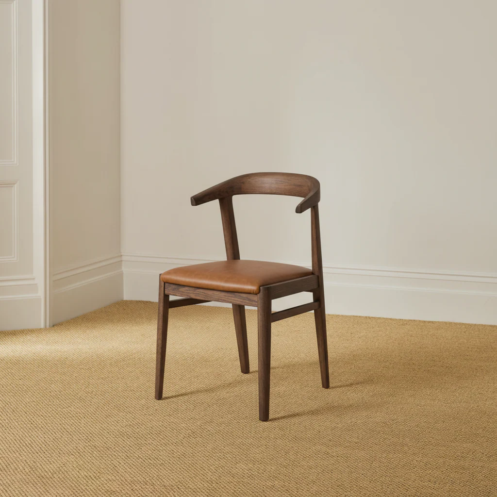 Borough Darkened Oak Dining Chair, Tan Leather