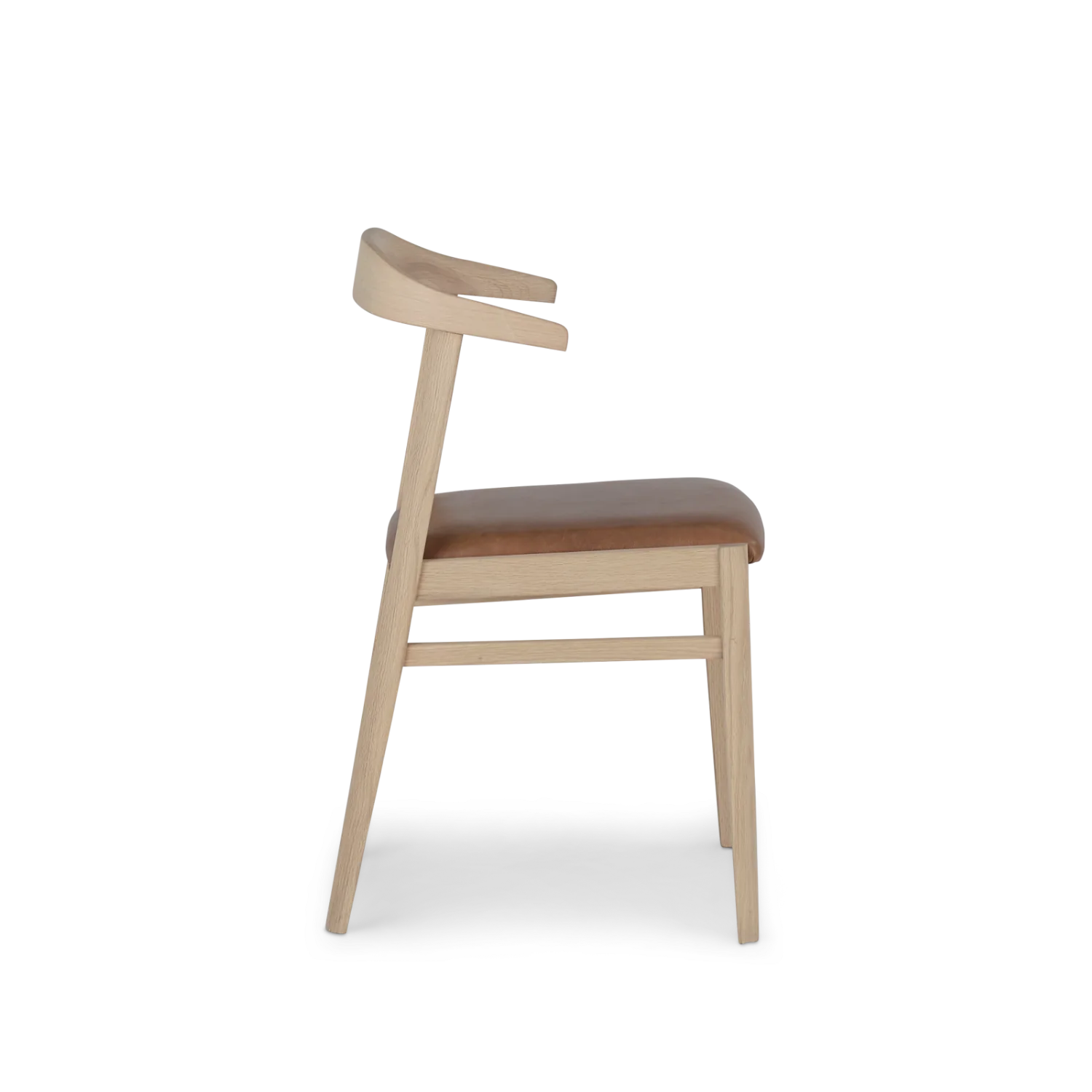 Borough Oak Dining Chair, Tan Leather - Image 10