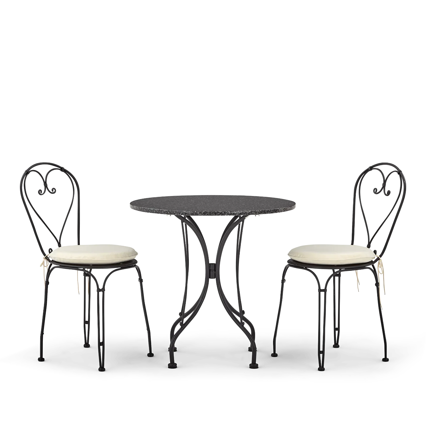 Boscombe 2 Seater Metal Bistro Set with Granite Top - Image 2