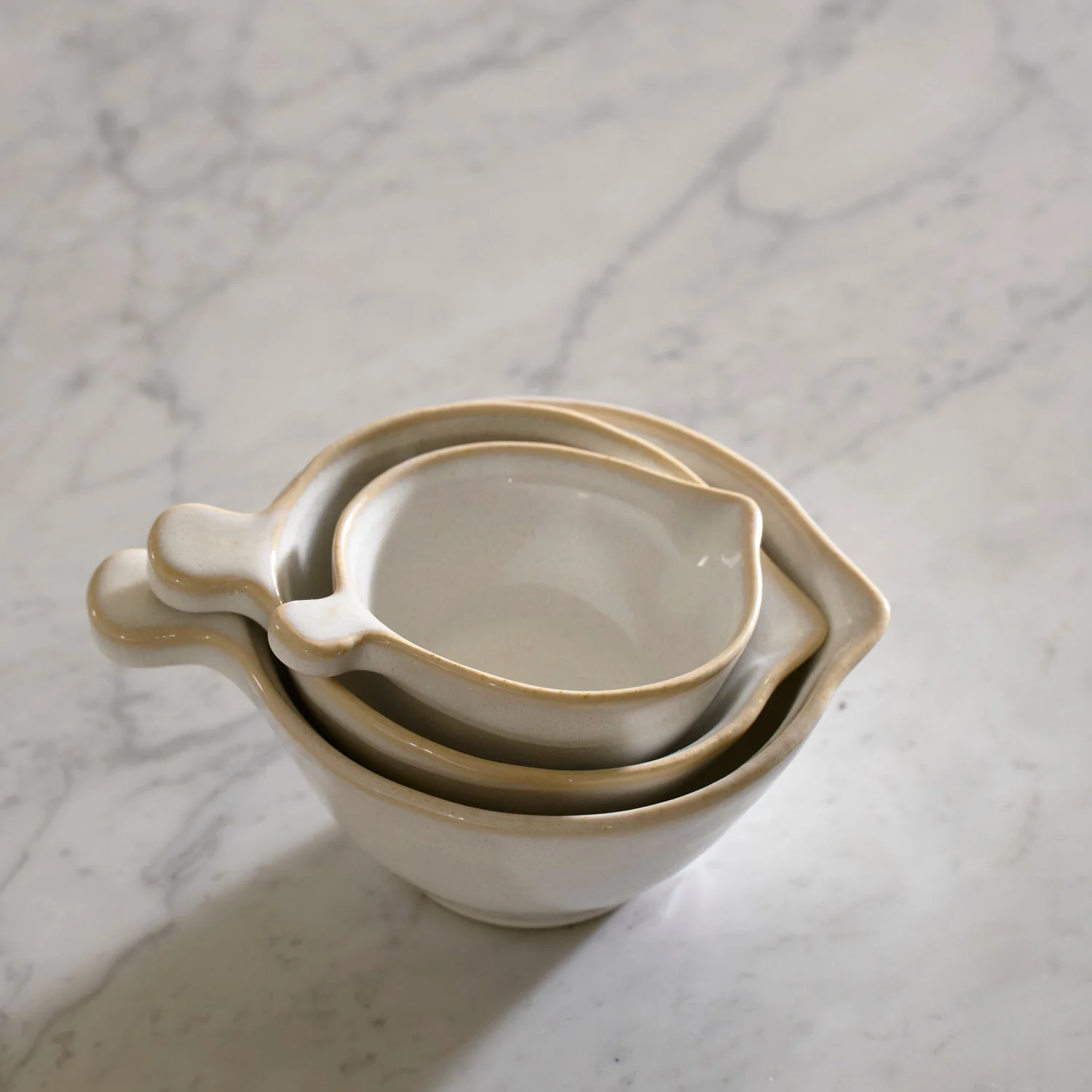 Bramley Stoneware Pouring Cups, White (Set of 3) - Image 2