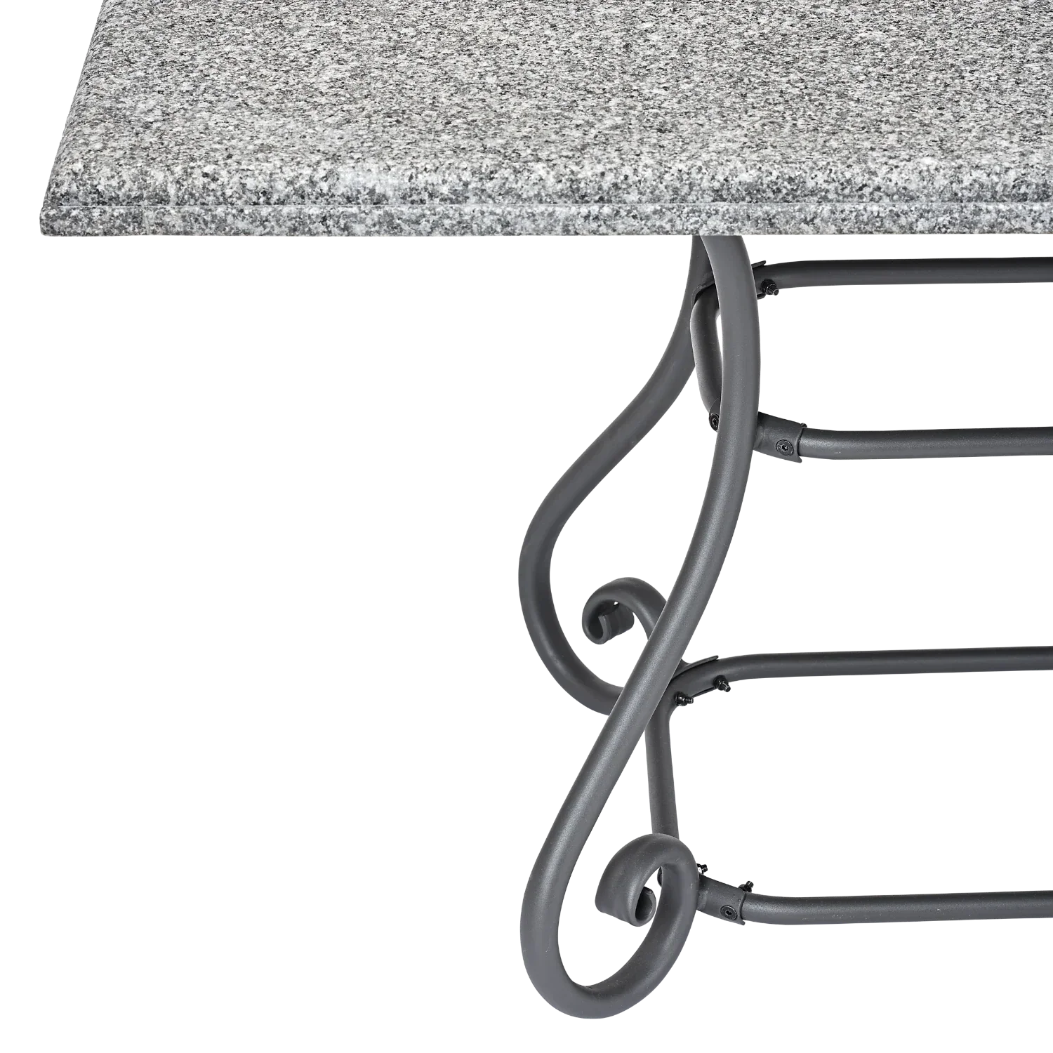 Cheltenham 6 Seater Metal Garden Dining Table with Granite Top - Image 5