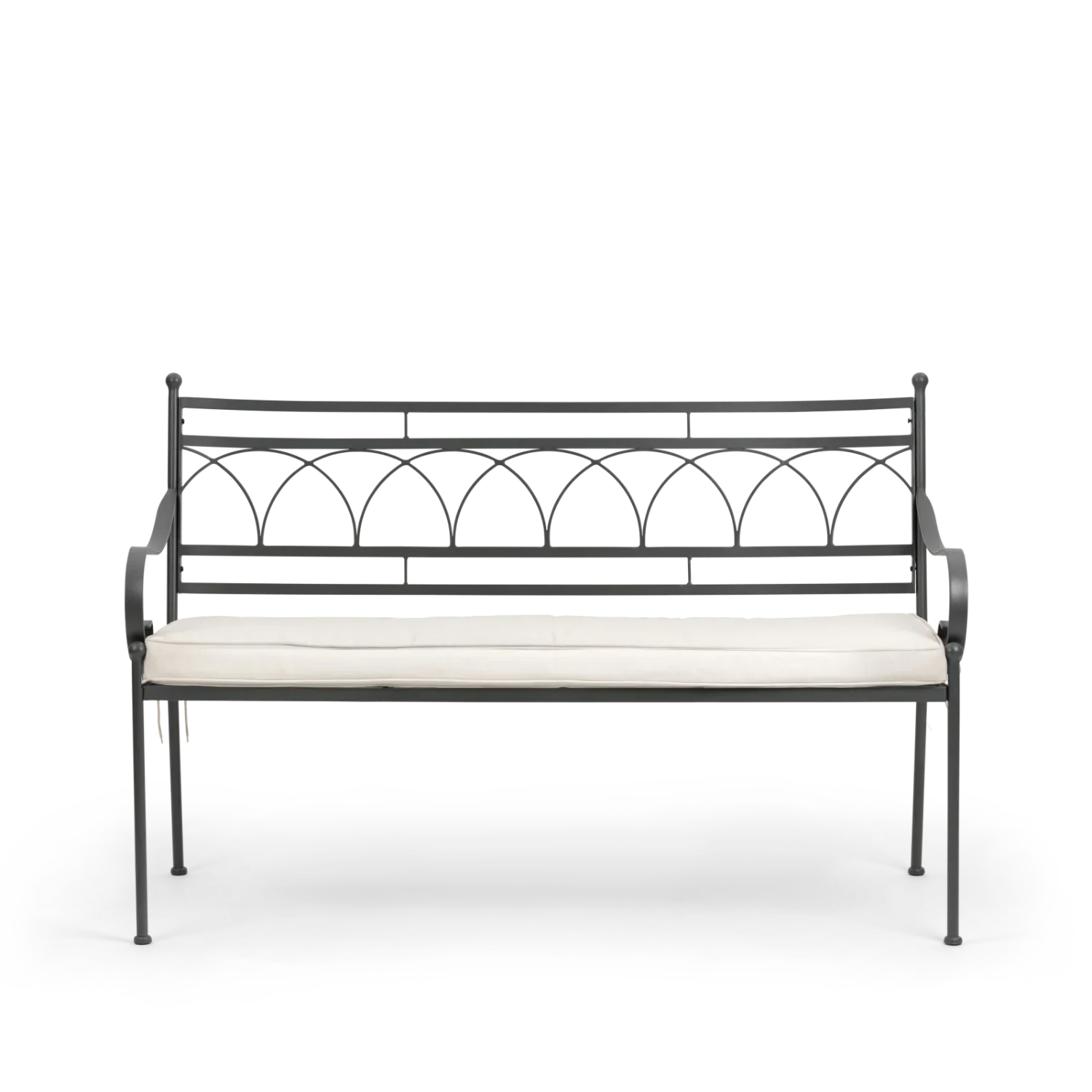 Cheltenham 2 Seater Metal Garden Bench with Cushion - Image 7