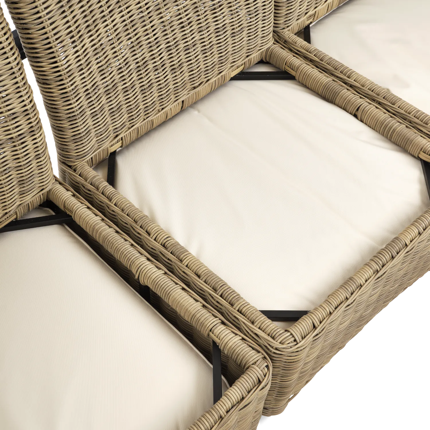 Compton 6 Seater Modular Wicker Garden Corner Sofa - Image 3