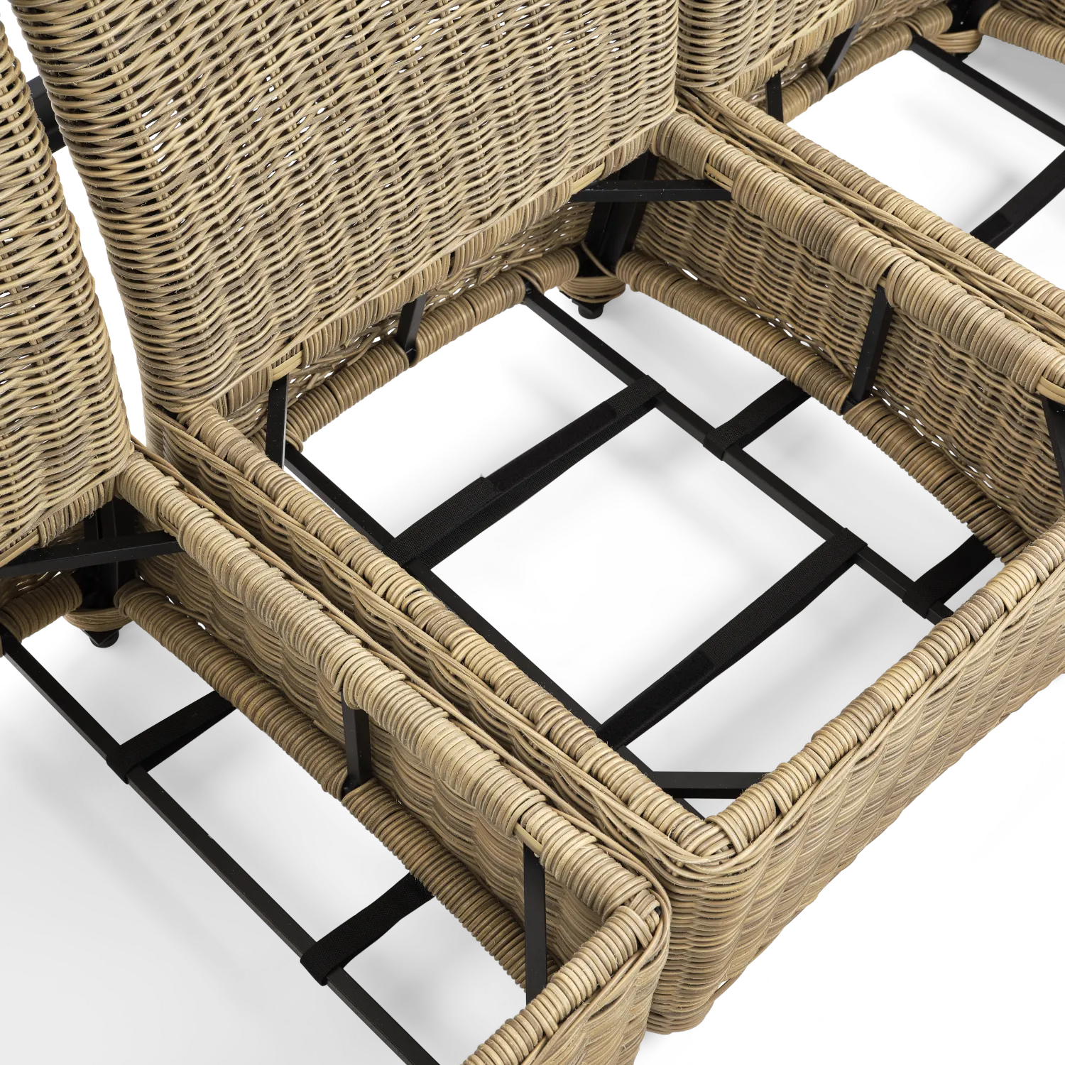 Compton 8 Seater Modular Wicker Garden Corner Sofa Set with Coffee Table & Parasol - Image 13