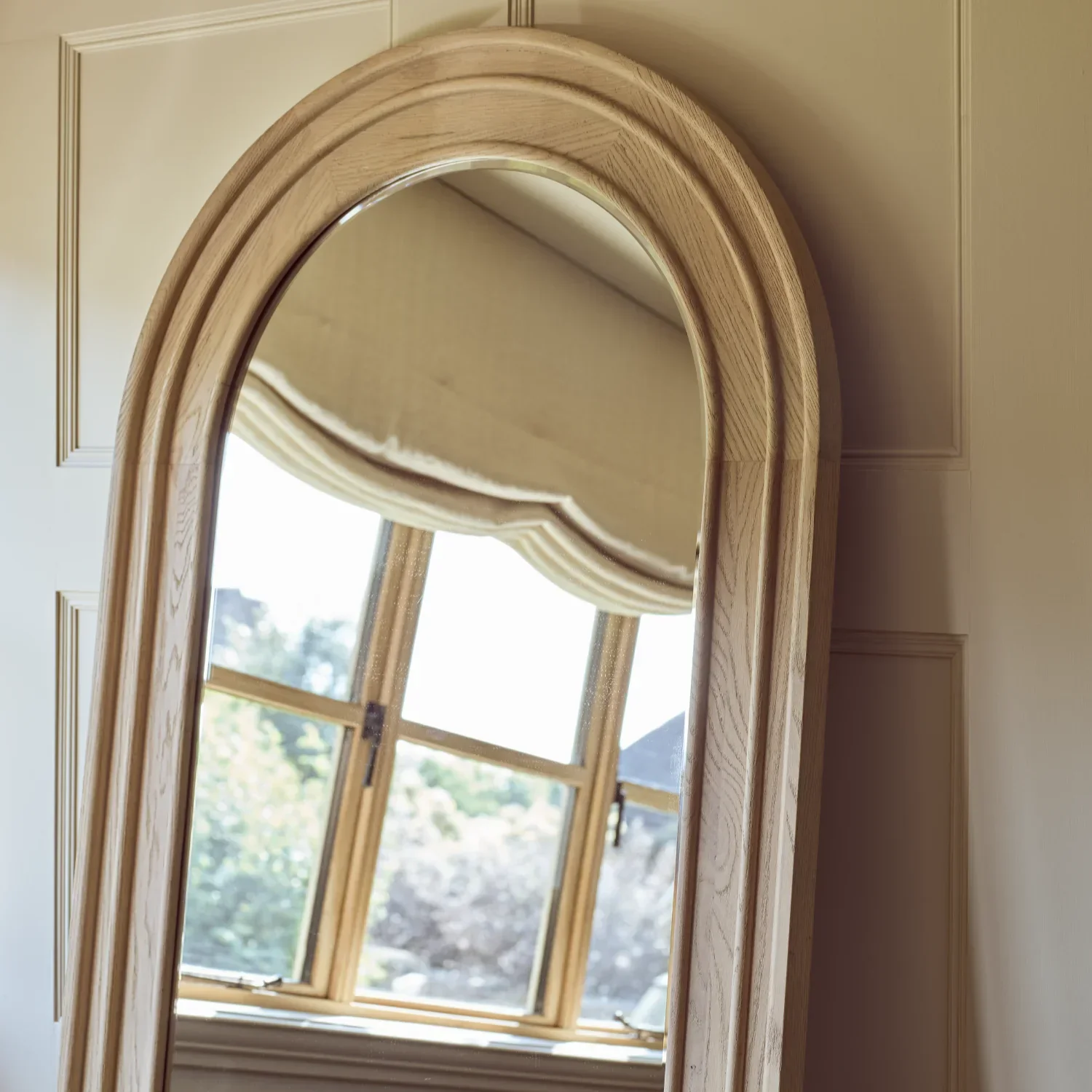 Edinburgh Floor Length Arch Mirror - Vintage Oak - Image 2
