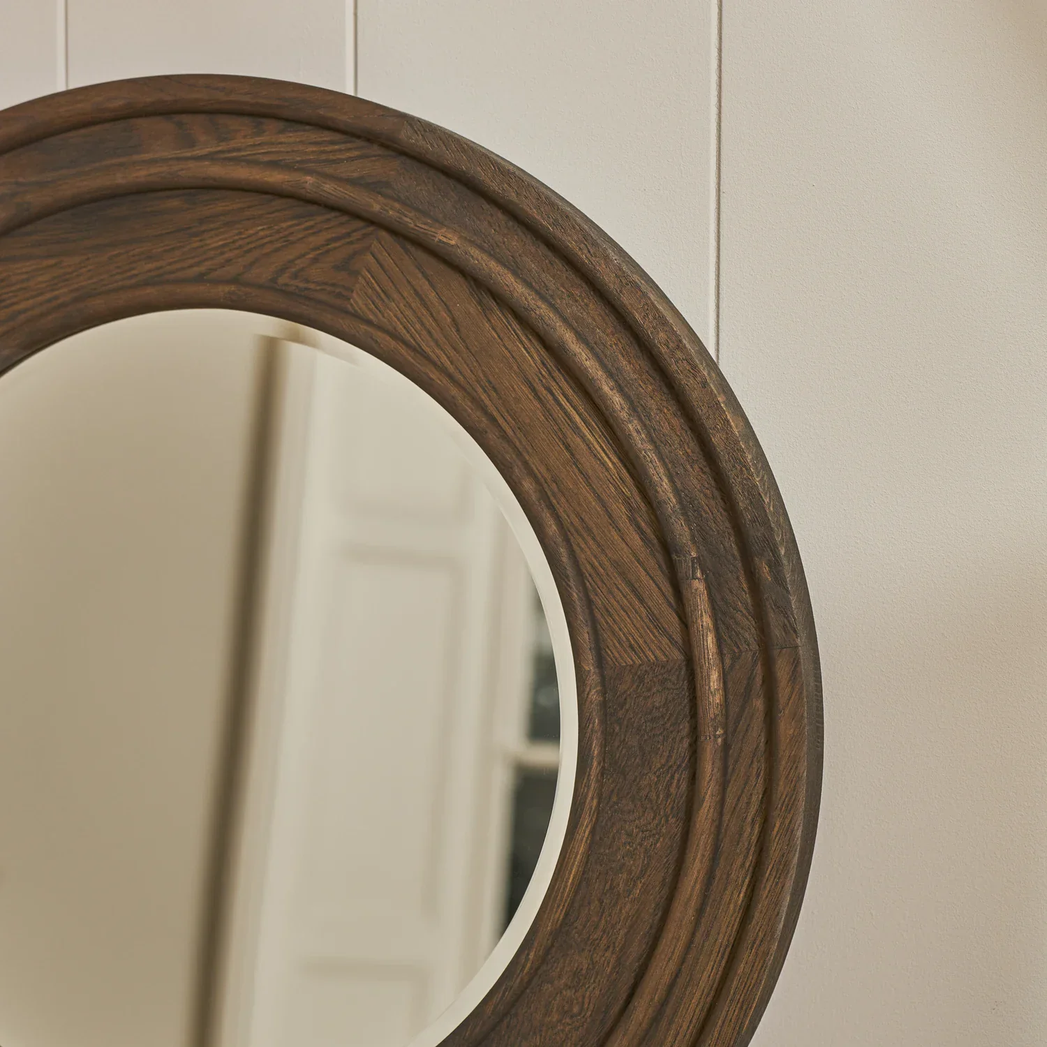 Edinburgh Large Round Mirror, Darkened Oak - Image 3