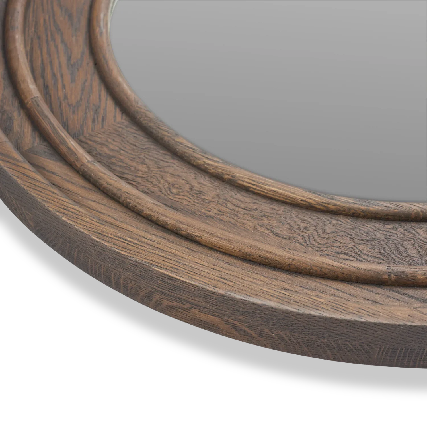 Edinburgh Large Round Mirror, Darkened Oak - Image 5