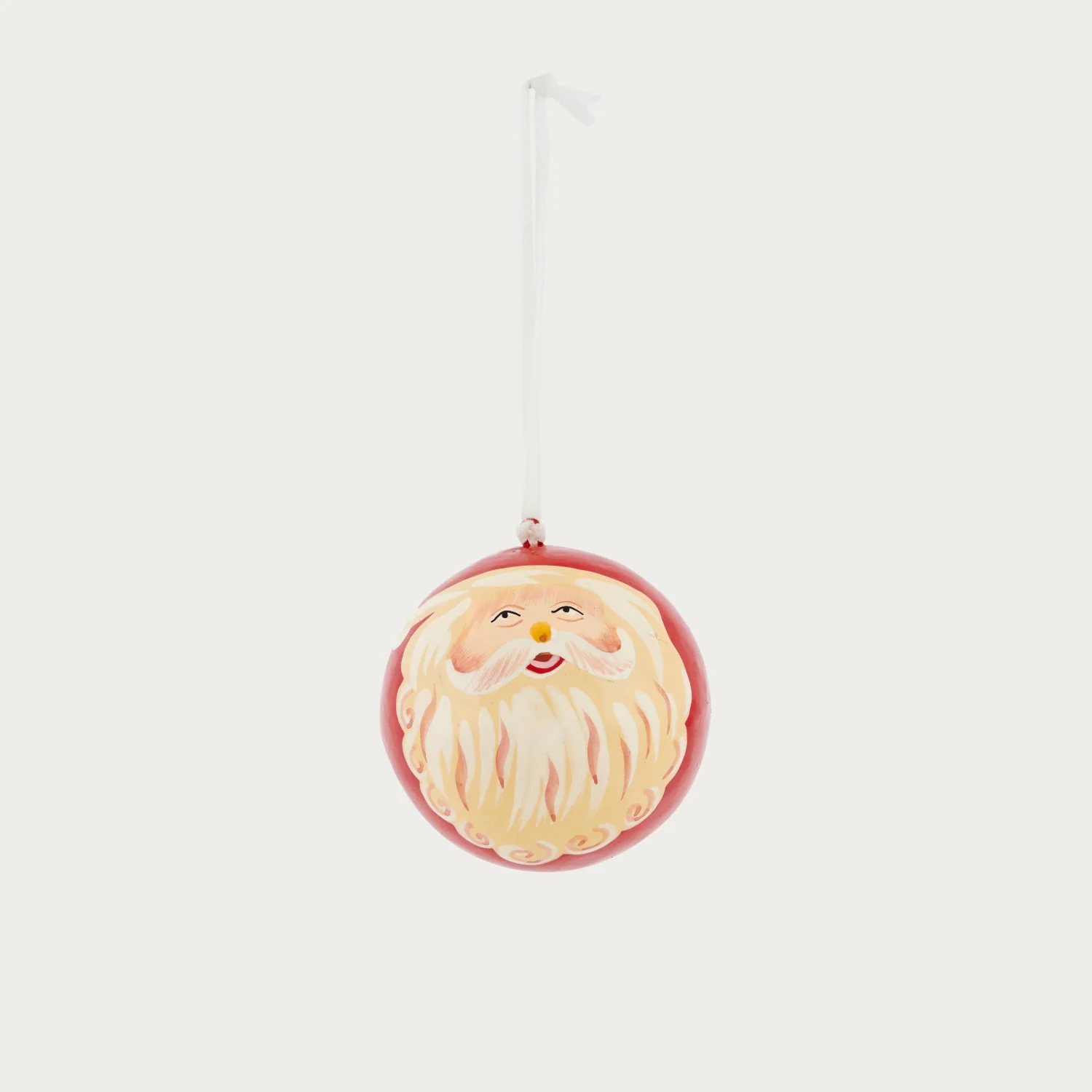 Ridley Father Christmas Papier mache Bauble - Red - Image 2