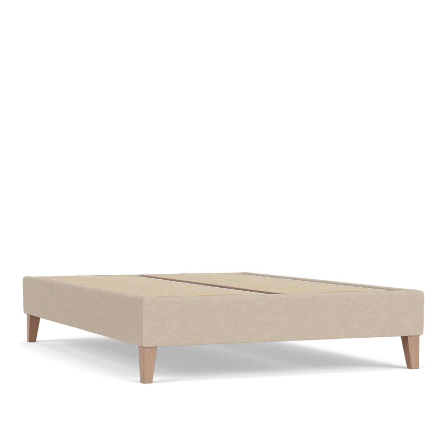 Francis Double Bed Base, Signature Linen Calico - Natural Oak Legs - Image 3