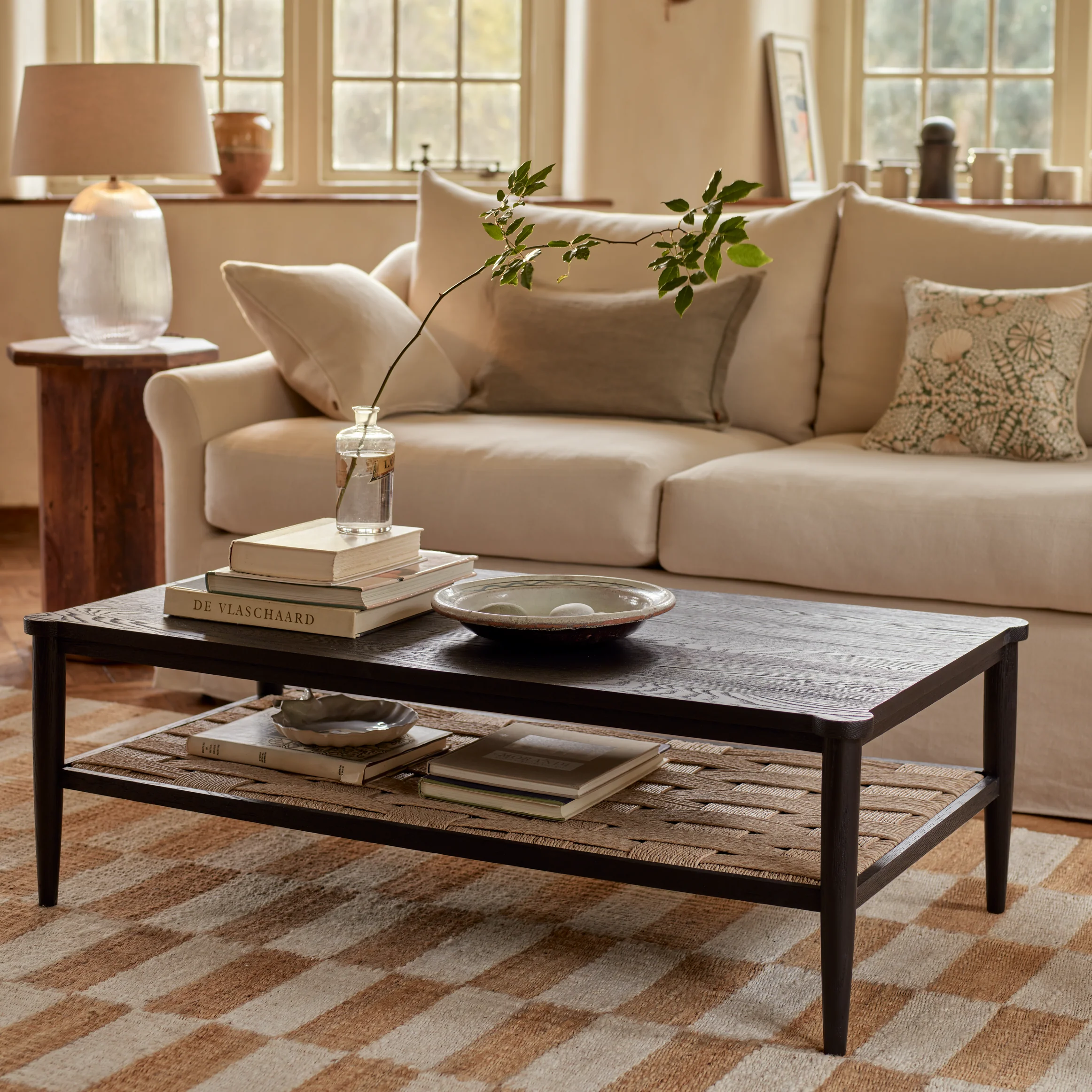 Frome Oak Coffee Table, Warm Black