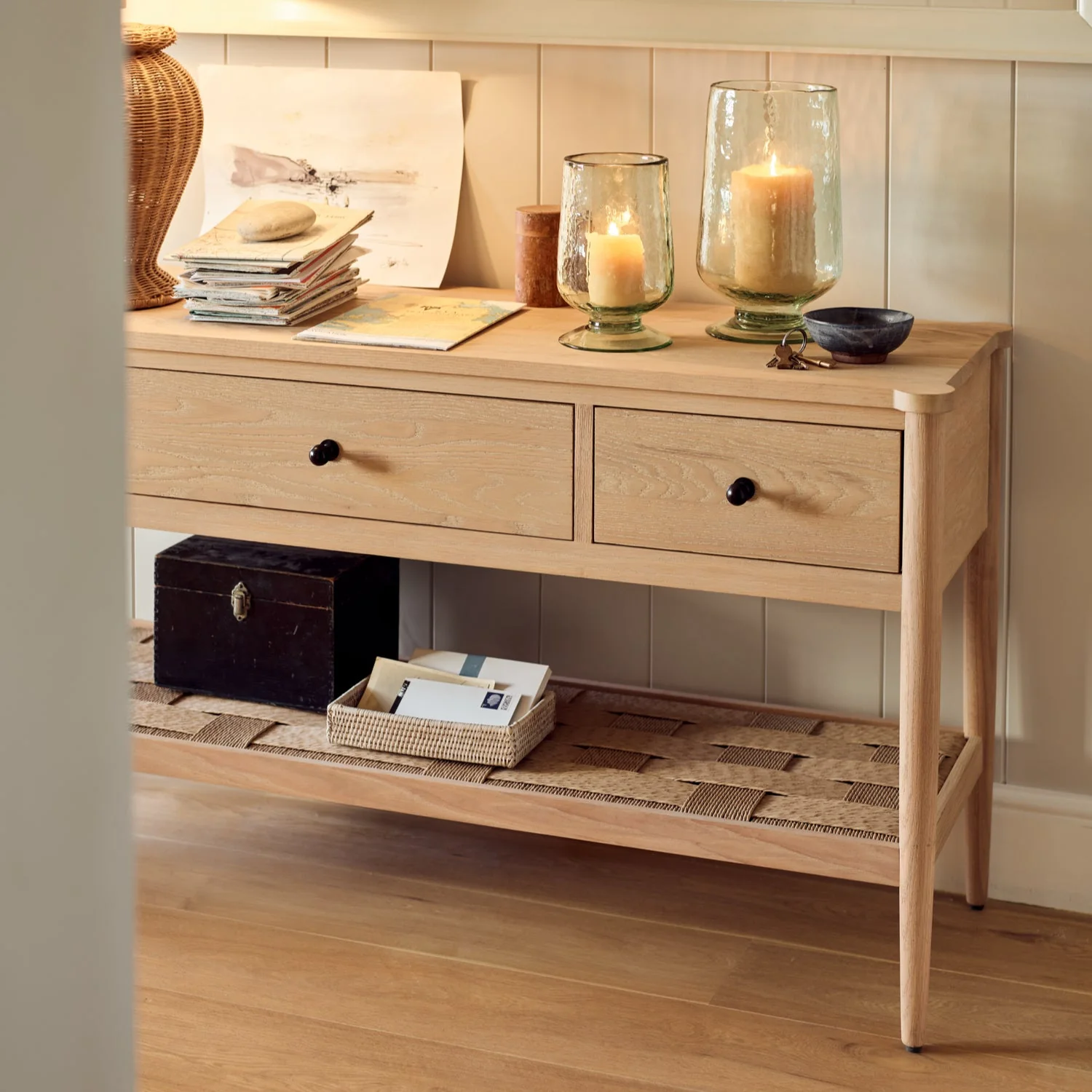 Frome Oak Console Table, Natural Oak - Image 4