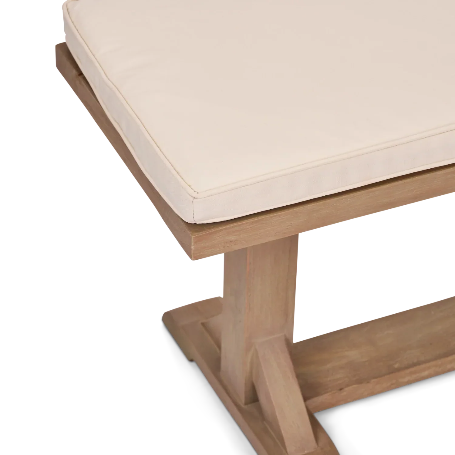 Harmondsworth 3 Seater Teak Garden Bench with Cushion - Image 3