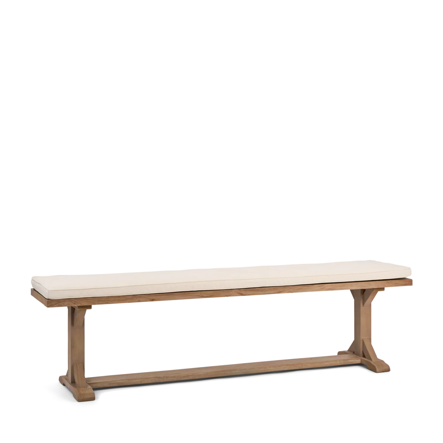 Harmondsworth 3 Seater Teak Garden Bench with Cushion - Image 5