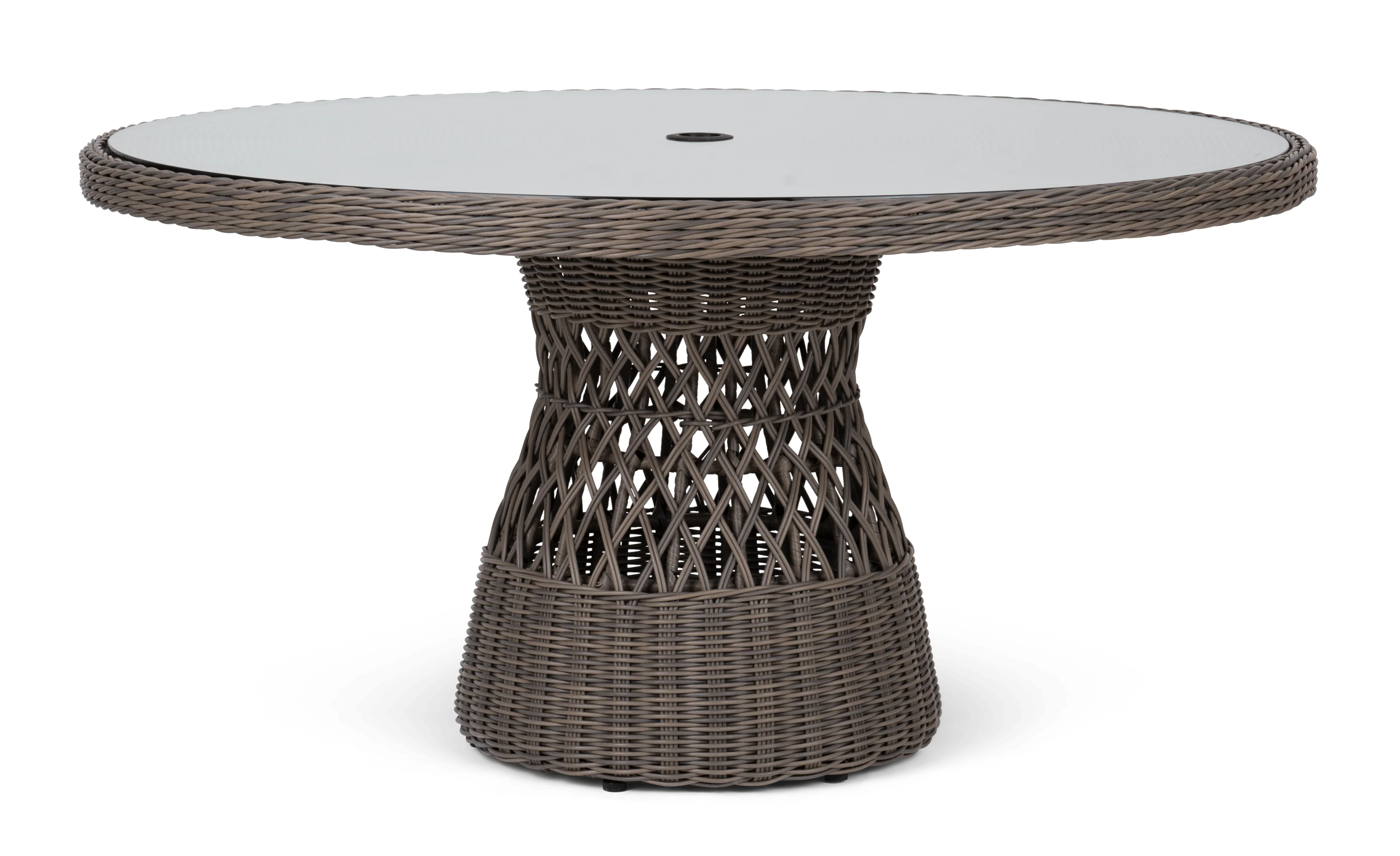 Harrington 6 Seater Round Wicker Garden Dining Set with Carver Chairs - Image 6