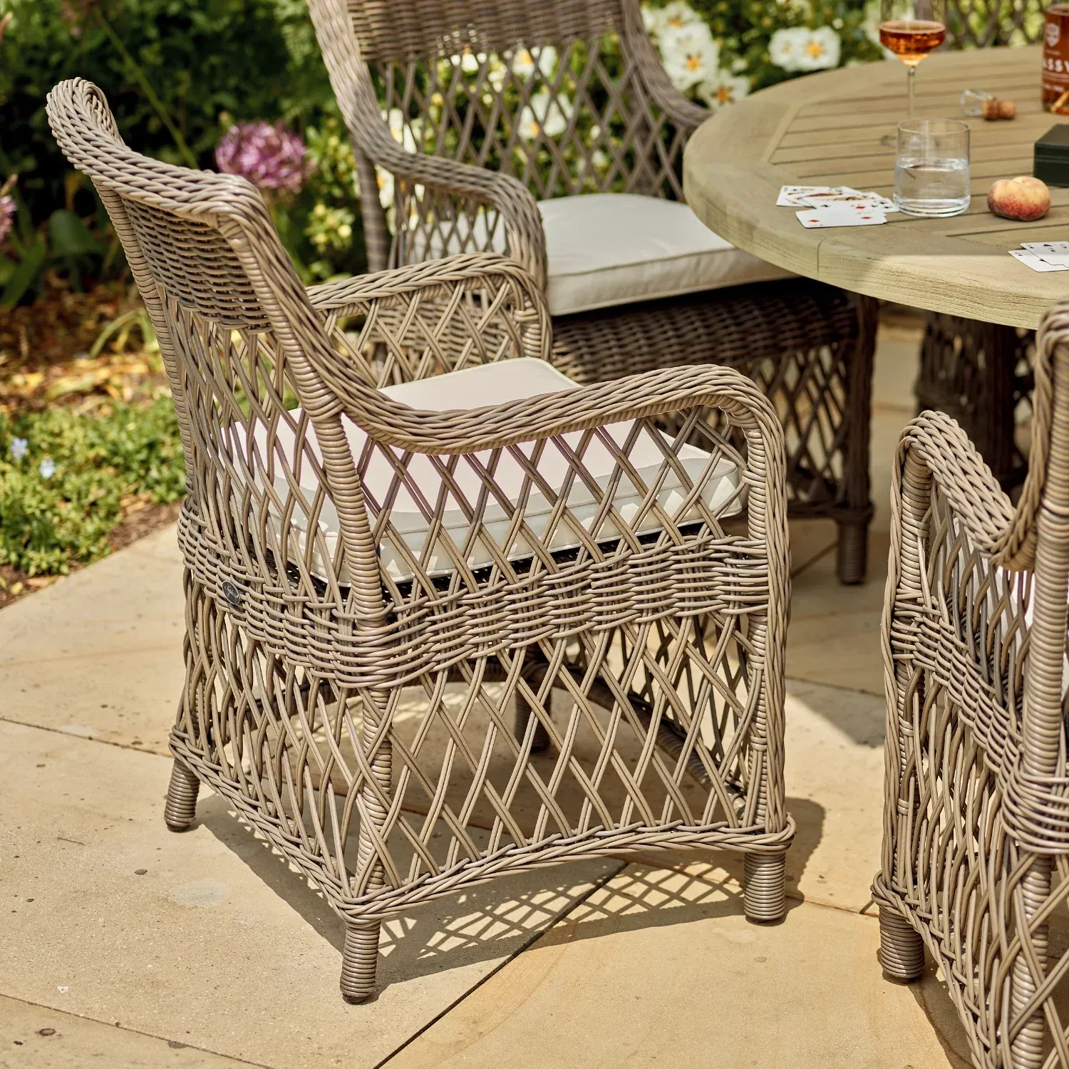 Harrington Wicker Carver Garden Dining Chair - Image 5
