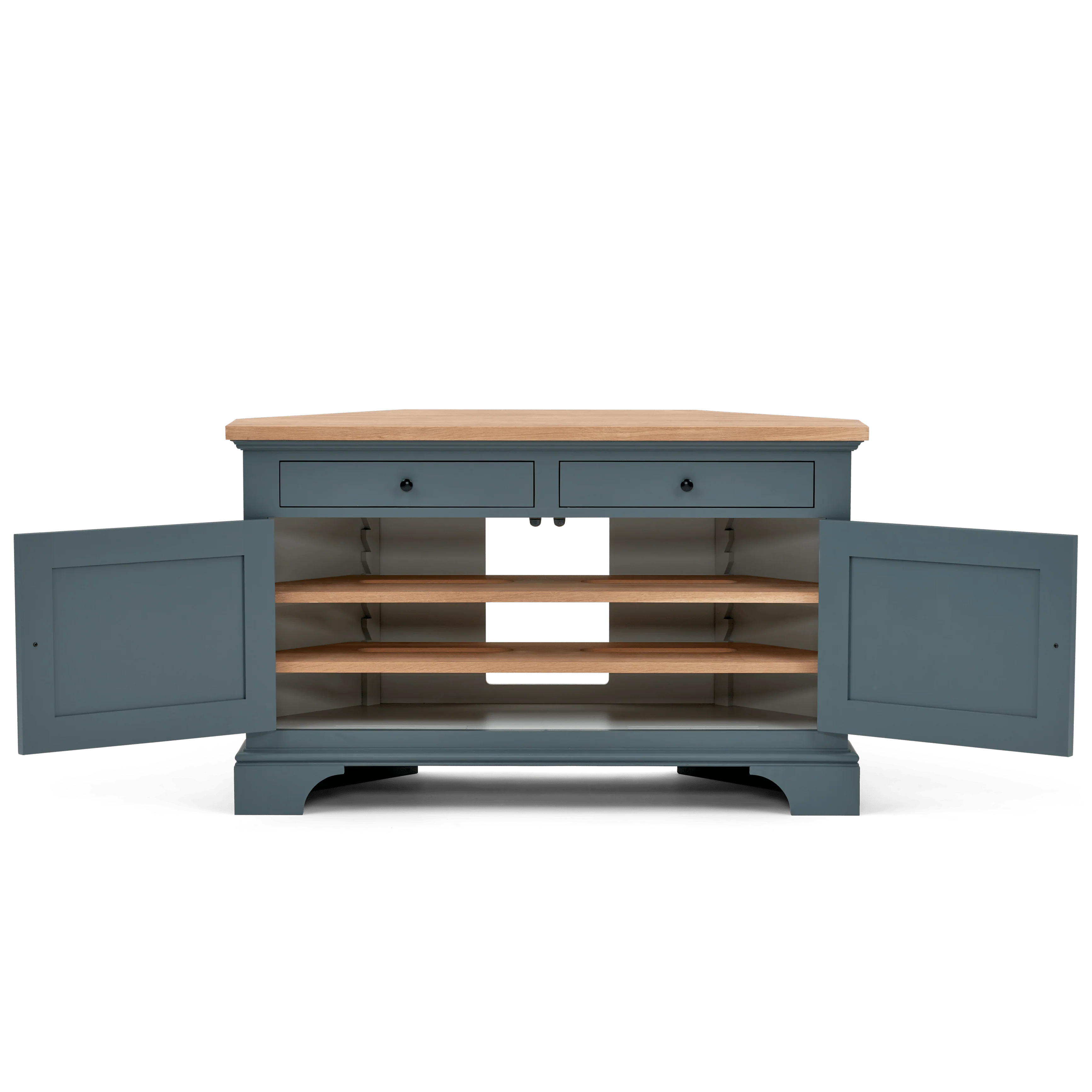 Henley Oak Corner TV Cabinet, Smoke - Image 9