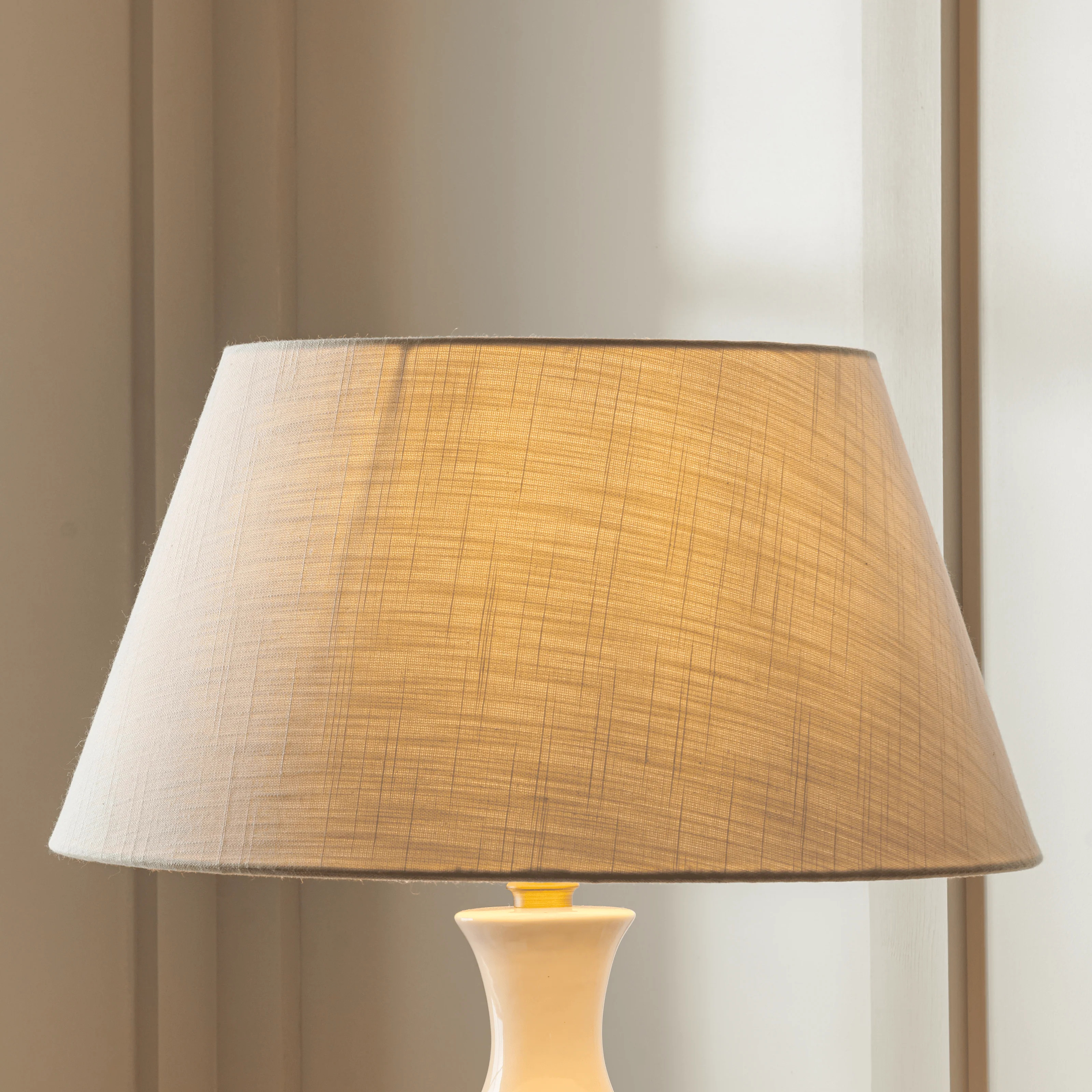 Henry Linen Empire Lampshade, Warm White - Image 5