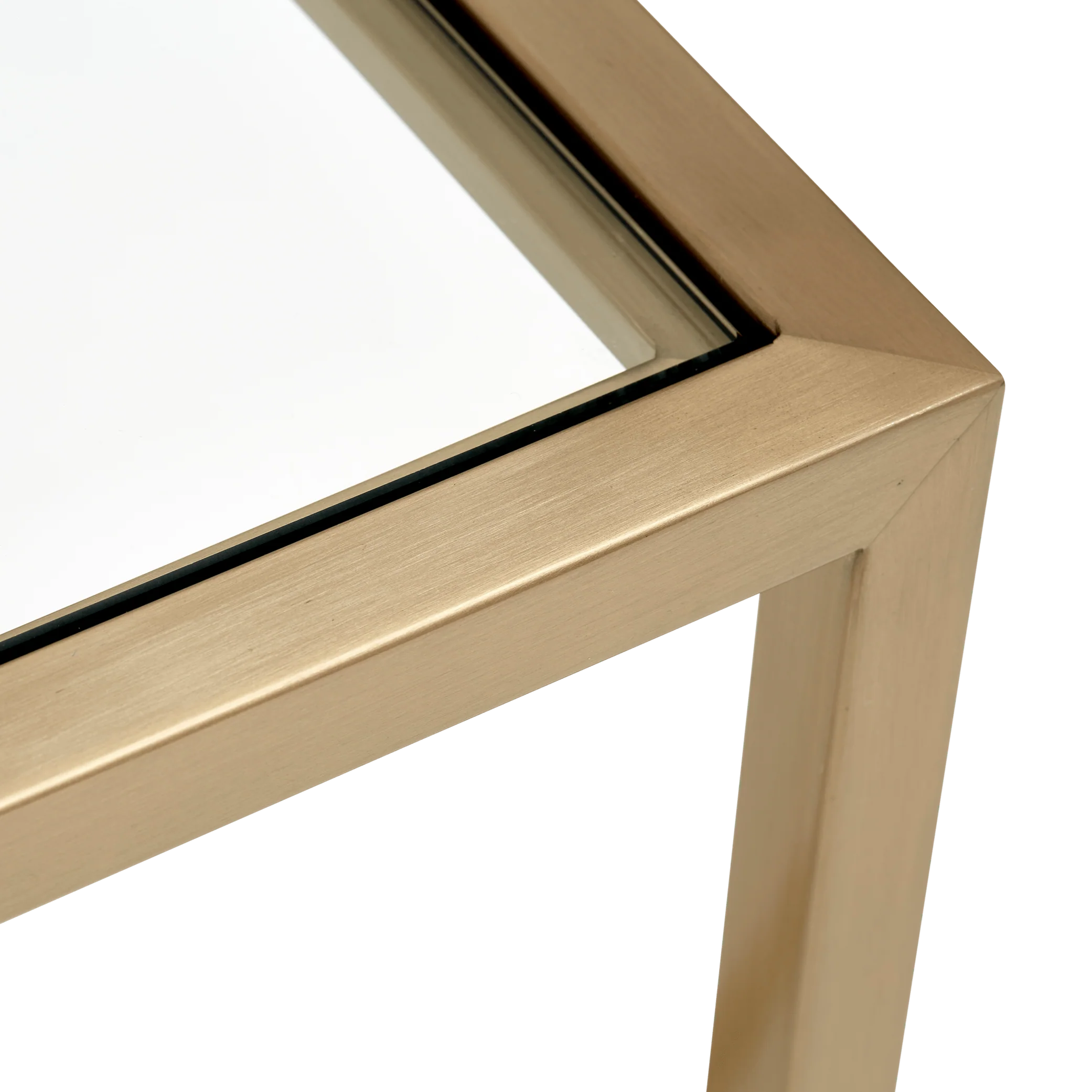 Keswick Large Brass Console Table with Glass Shelf - Image 3