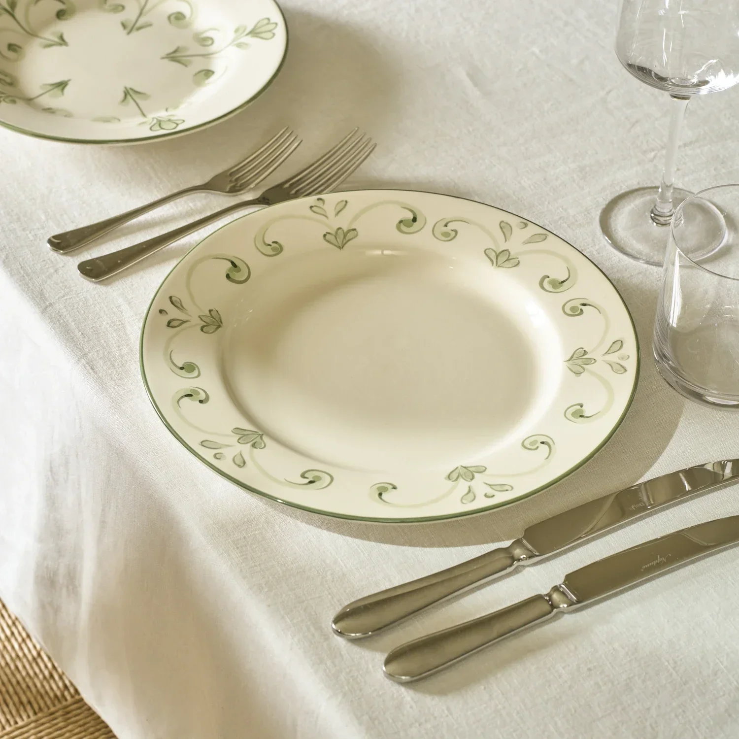 Lamorna Green Dinner Plate, Set of 6