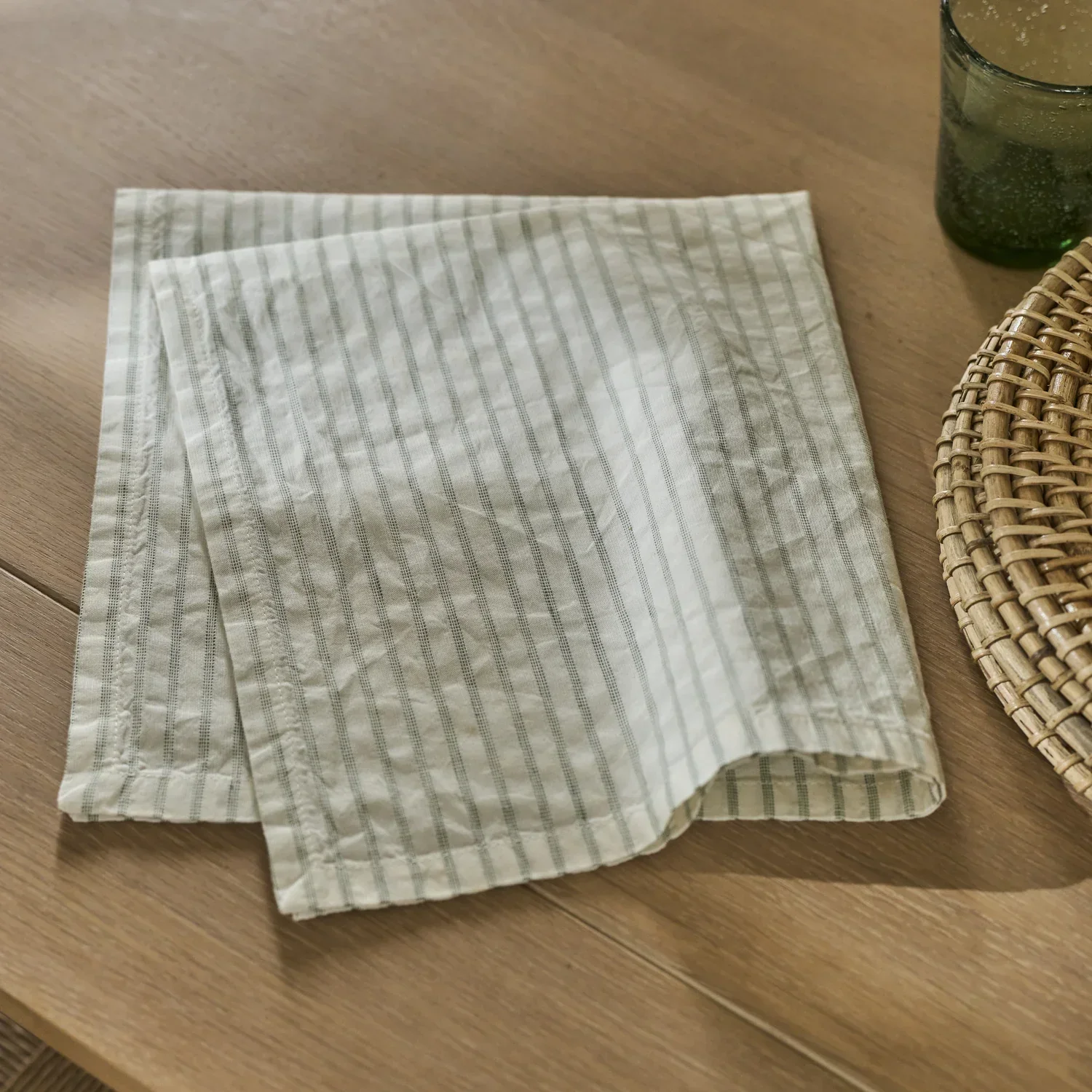Maeve Cotton Linen Napkins, Nettle - Set of 4 - Image 2