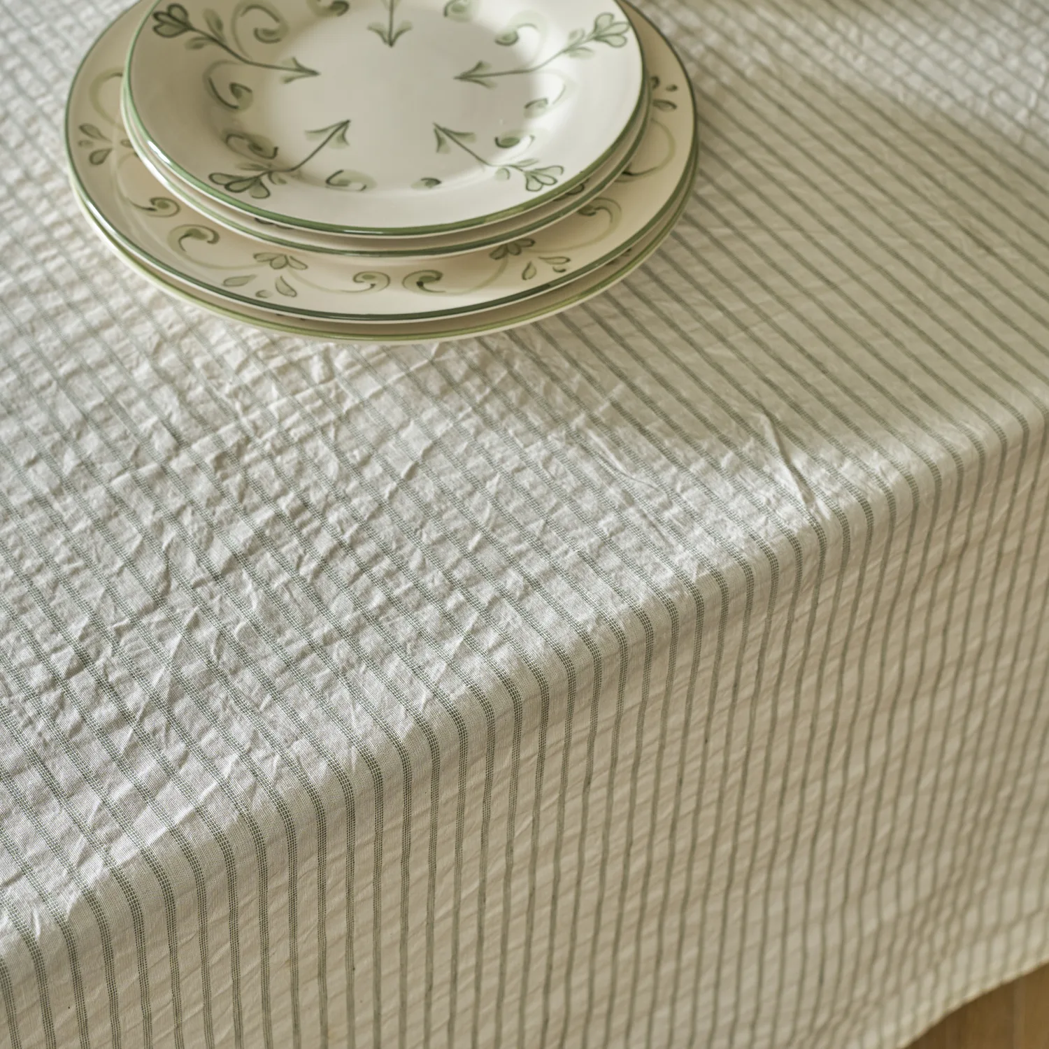 Maeve Cotton Linen Tablecloth, Nettle - Image 2