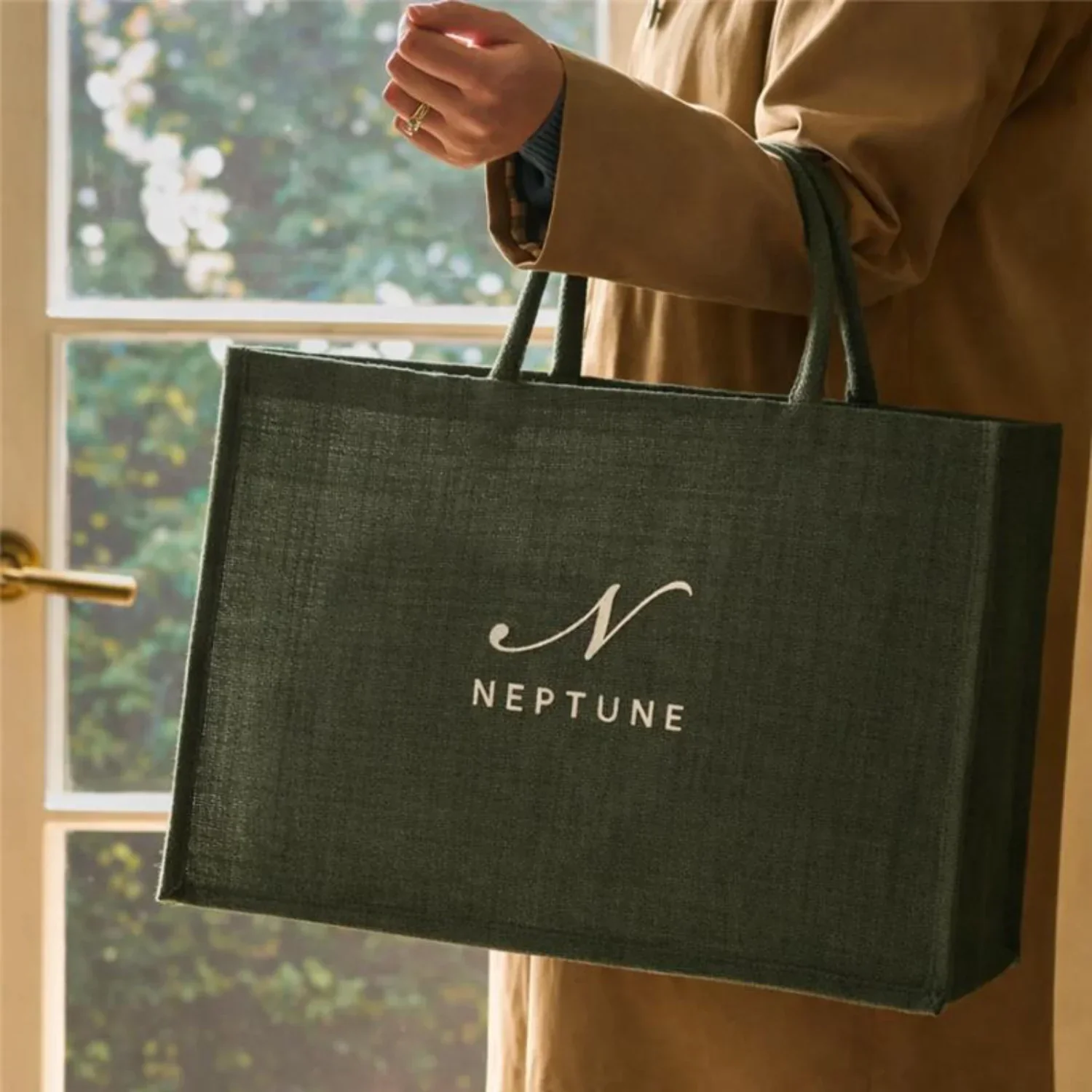 Neptune Large Jute Bag, Constable Green