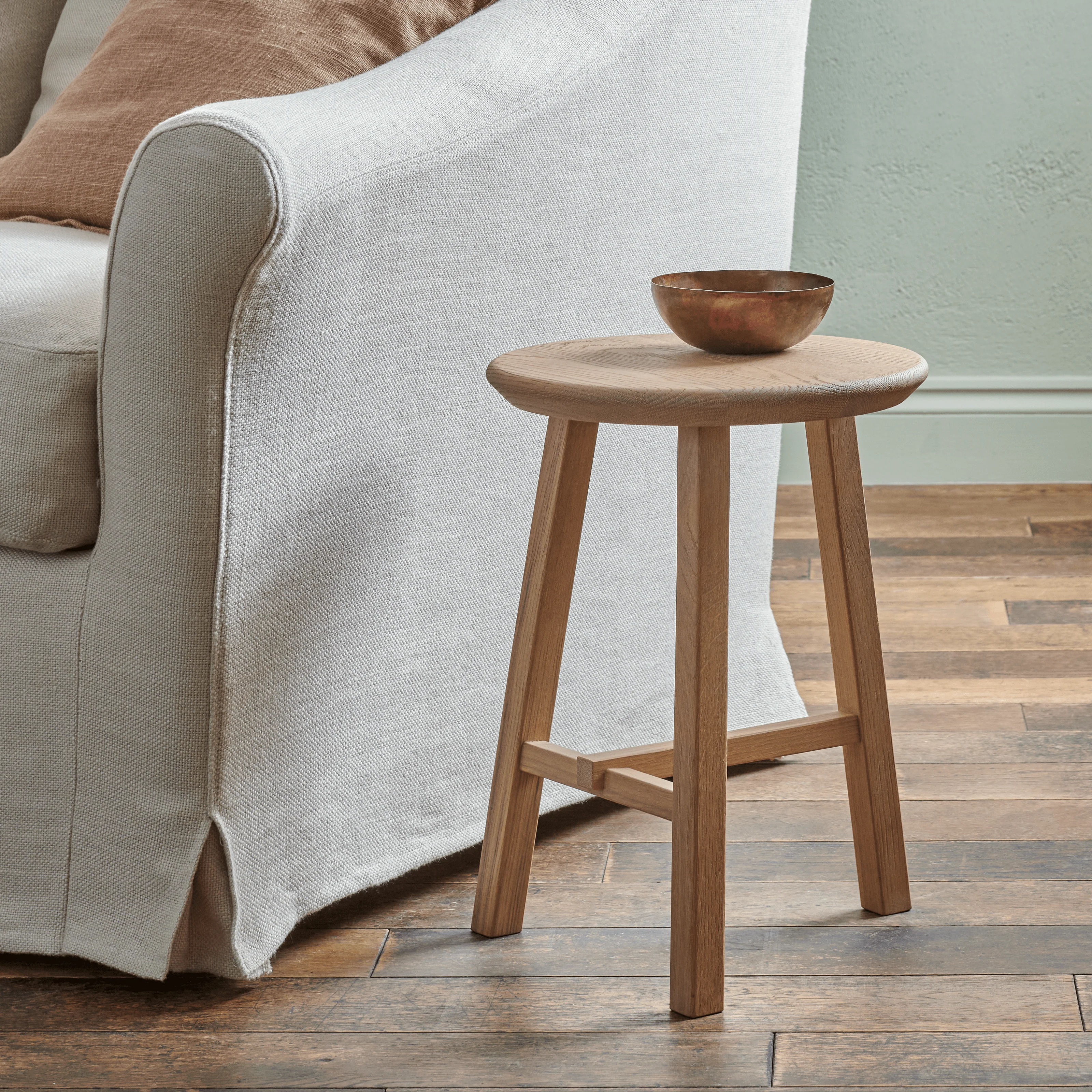 Northwich Round Oak Stool