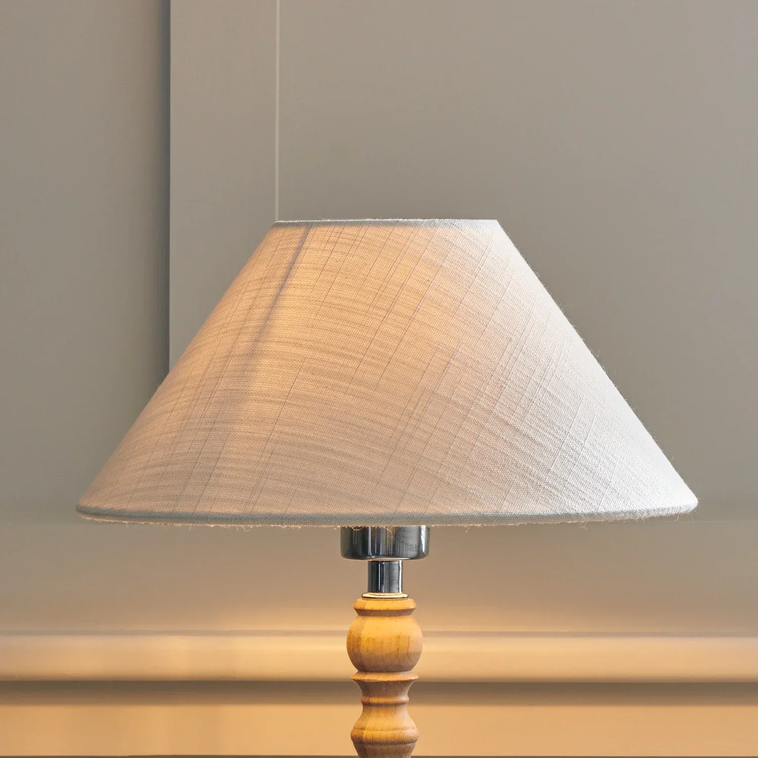 Oliver Linen Cone Lampshade, Warm White - Image 6