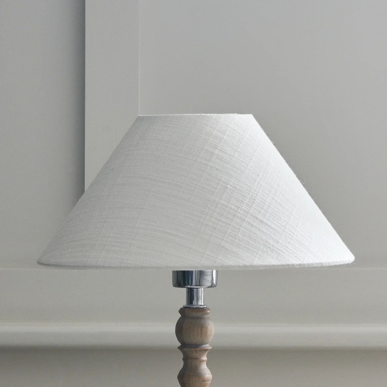 Oliver Linen Cone Lampshade, Warm White - Image 7
