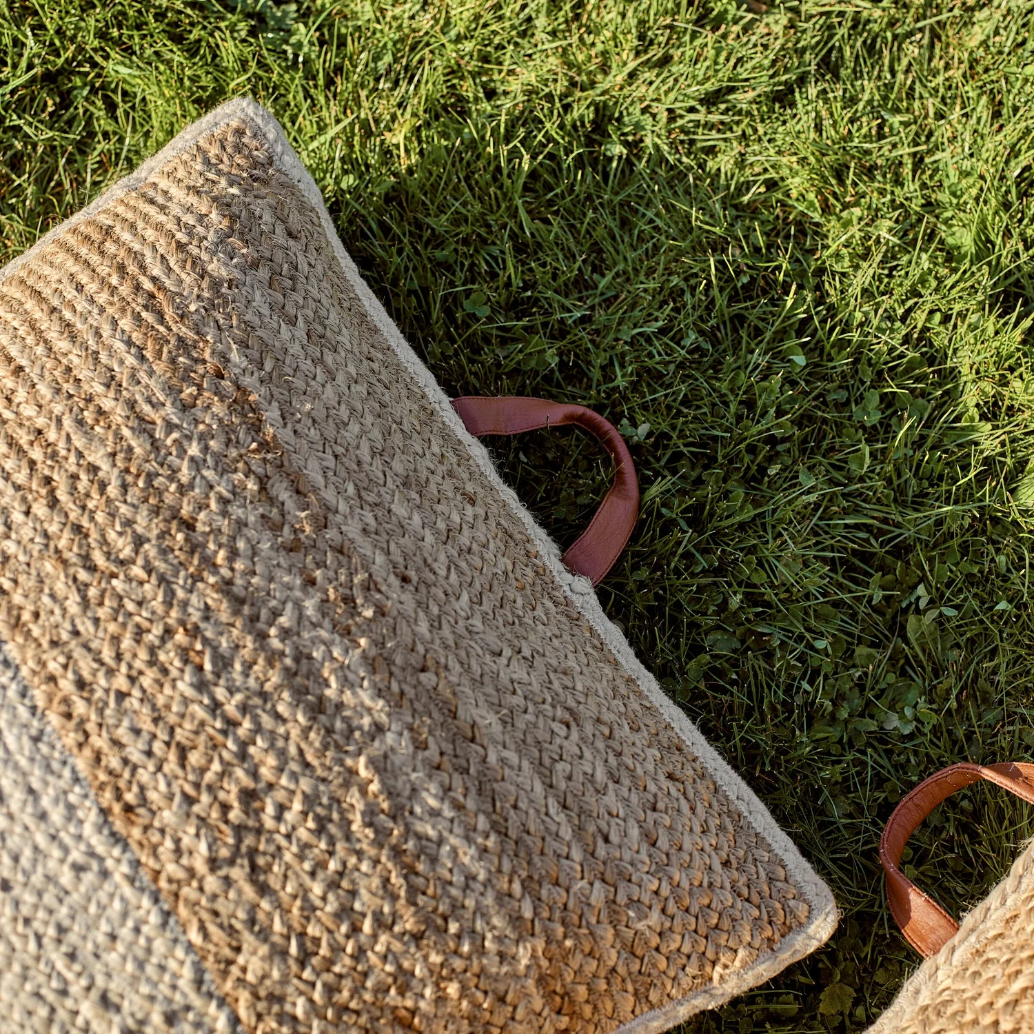 Orissa Woven Jute Floor Cushion, Natural - Image 4
