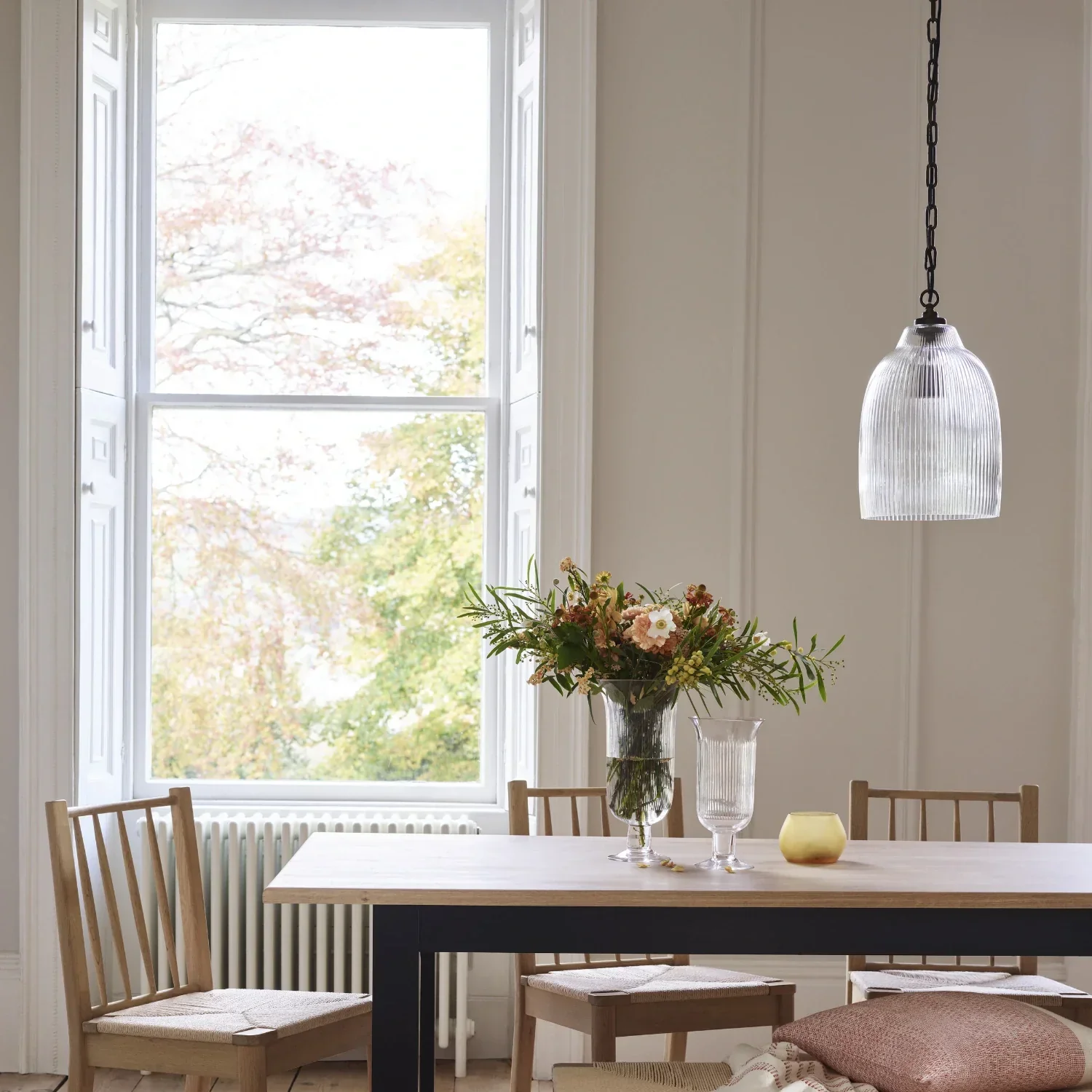 Shaftesbury Small Fluted Glass Pendant Light, Bronze - Image 2