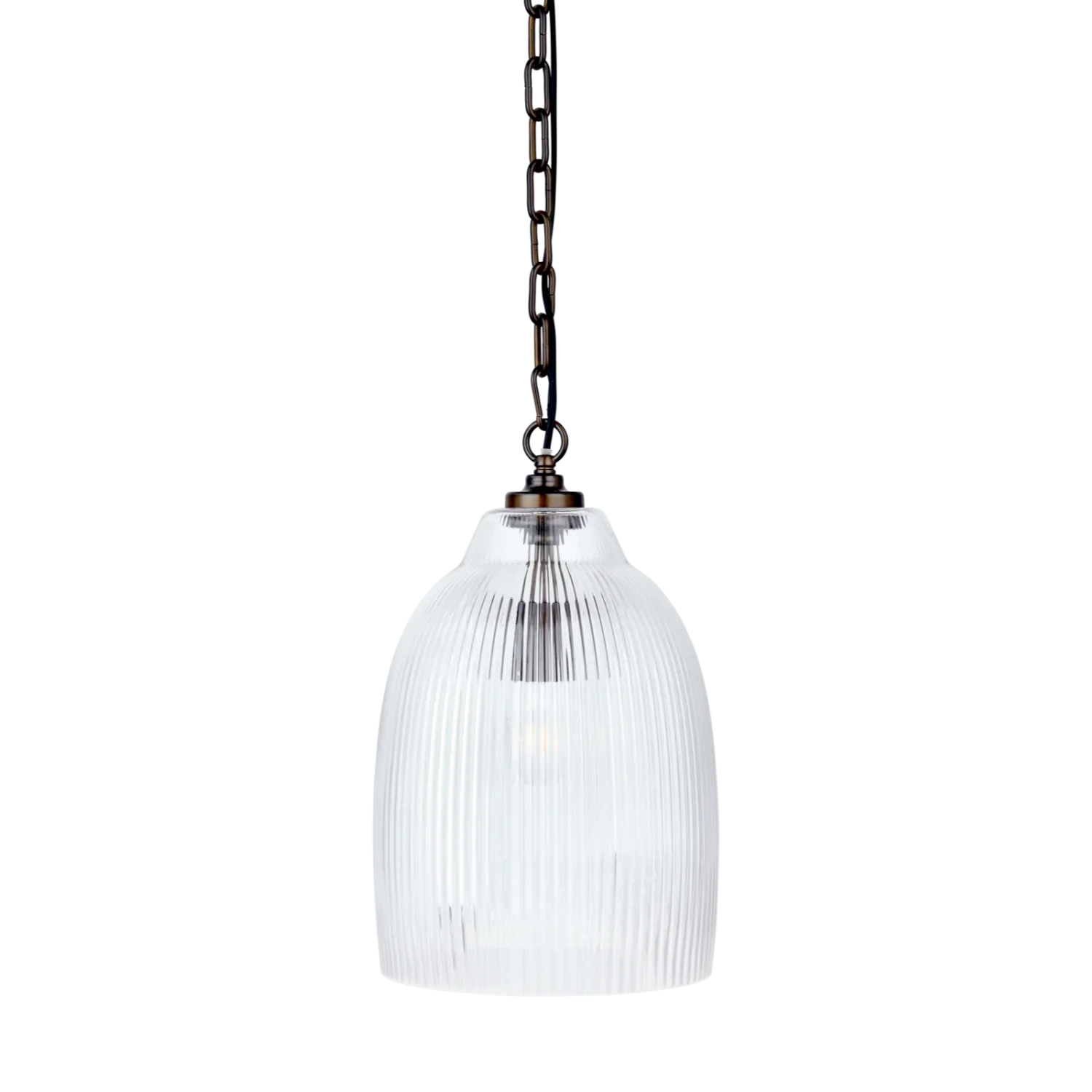 Shaftesbury Small Fluted Glass Pendant Light, Bronze - Image 4