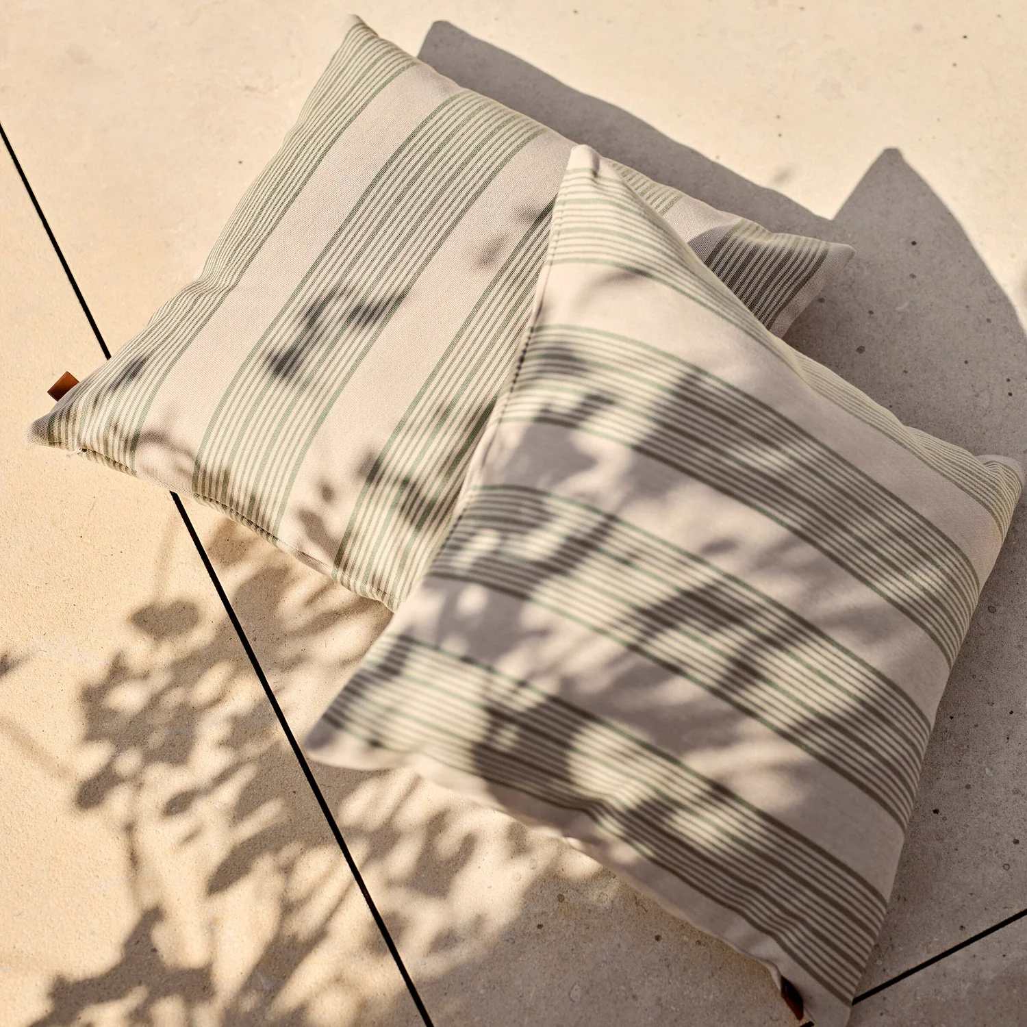 Wide Stripe Outdoor Scatter Cushion, Green - Image 2